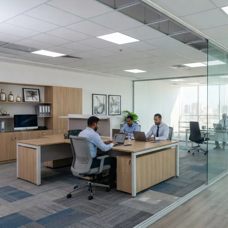 Professional office interior fit out in Al Barka for offices, retail spaces, clinics, and commercial buildings. Complete design, renovation, and turnkey solutions.