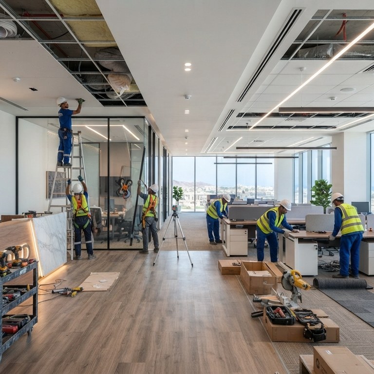 Modern office interior fit out project in Al Seeb Oman